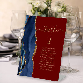 Expositor En L Mesa de boda azul marino oro ágata escritura borgo