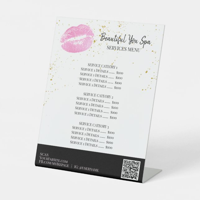 Expositor En L *~* Mesa de carpas PINK LIPS tabletop Rótulo Pedes (Anverso)