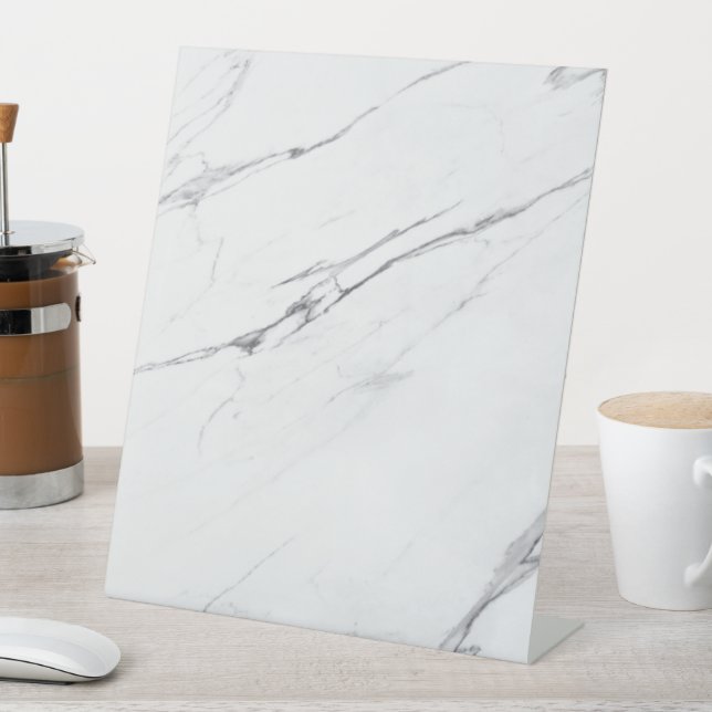 Expositor En L Mesa de mármol blanco moderna simple lisa (In Situ)