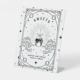 Expositor En L Mesa de postre dulce Baby Shower en blanco y negro