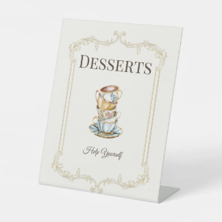 Expositor En L Mesa de postres para té de novia elegante por la t