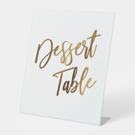 Expositor En L Mesa de Postres Tipografía Simple Mano de Oro