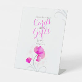 Expositor En L Mesa de regalo de boda rosa de flor acuarela