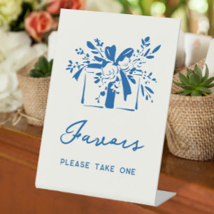 Expositor En L Mesa de Regalos Azul Francés Caprichoso para Boda