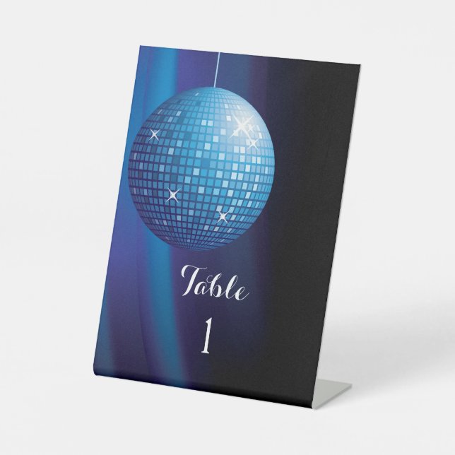 Expositor En L Mesa Número Bola de Discoteca de la Fiesta Azul Gl (Anverso)