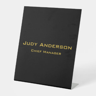 Expositor En L Metallic Gold y Black Profesional Moderno Elegante