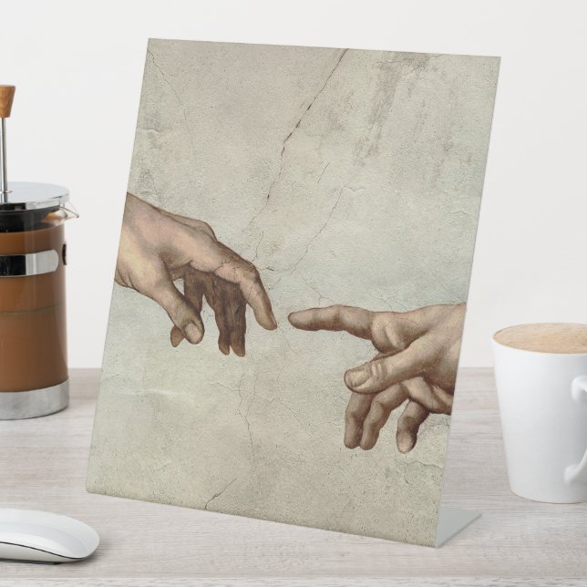 Expositor En L Michaelangelo manos creación adam dios (In Situ)