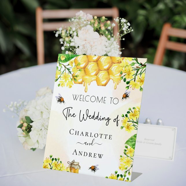 Expositor En L miel de abeja boda amarilla bienvenida (Subido por el creador)