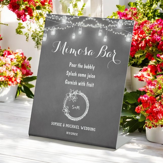 Expositor En L Mimosa Bar Black Mason Jar Boda (Subido por el creador)