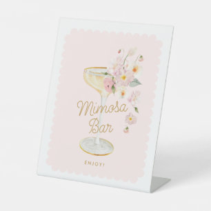 Expositor En L Mimosa Bar Bridal Shower Rótulo Pedestal