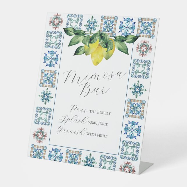 Expositor En L Mimosa Bar Lemones azules y amarillos (Anverso)