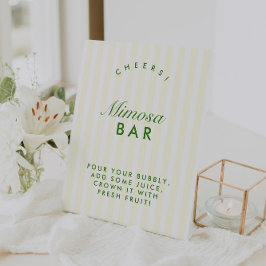 Expositor En L Mimosa Bar Retro Bachelorette Verde y Amarilla