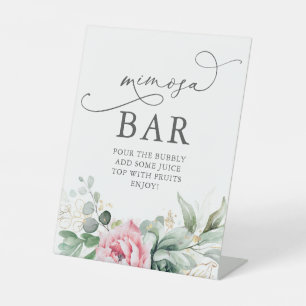 Expositor En L Mimosa Bar Rótulo Para Brindar Una Ducha Bridal Br