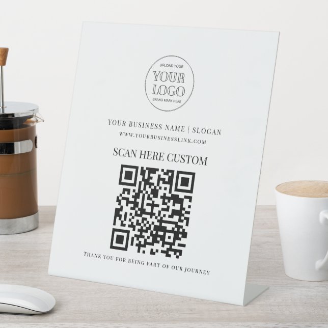 Expositor En L Minimal Business Logo Scan QR CODE (In Situ)