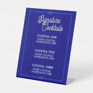 Expositor En L Minimal Modern Wedding Signature Cocktail Sign
