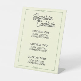 Expositor En L Minimal Modern Wedding Signature Cocktail Sign