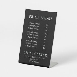 Expositor En L Minimalist Black Business Pedestal Sign