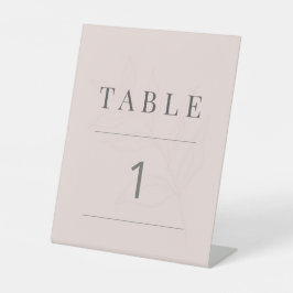 Expositor En L Minimalist Botanical Table Number | Warm Blush
