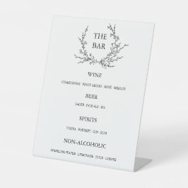Expositor En L Minimalist Floral Line Art Open Bar Menu