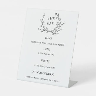 Expositor En L Minimalist Floral Line Art Open Bar Menu