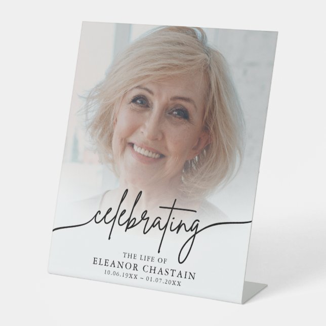 Expositor En L Minimalist Photo Funeral Sympathy Memorial (Anverso)