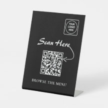 Minimalist QR Menu display holder