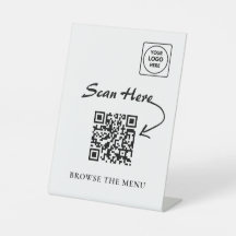 Minimalist QR Menu Pedestal display holder