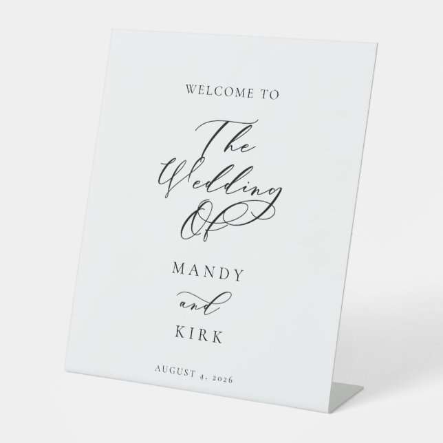 Expositor En L Minimalist Script Wedding Welcome Sign Banner (Anverso)