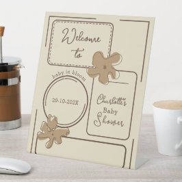 Expositor En L Minimalist Style Flower Notes Baby Shower Welcome