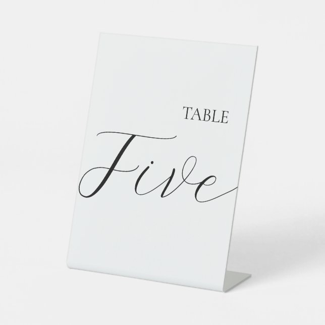 Expositor En L Minimalist Table Number Five  (Anverso)
