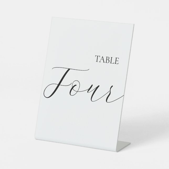 Expositor En L Minimalist Table Number Four  (Anverso)