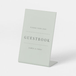 Expositor En L Minimalist Wedding Guest Book Pale Sage