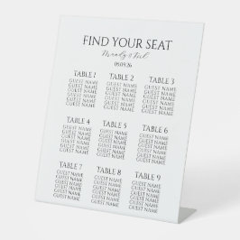Expositor En L Minimalist Wedding Seating Chart | Custom Modern 