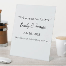 Expositor En L Minimalist White Welcome Sign Template