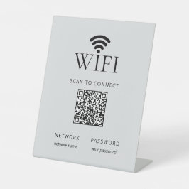 Expositor En L Minimalist WiFi Network Password QR Code Gray