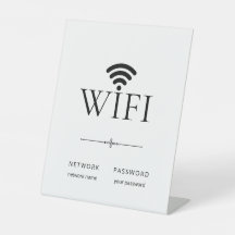 Minimalist Wifi Network Password Sign 