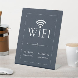 Expositor En L Minimalist Wifi Network Password Sign Dark Gray