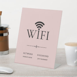Expositor En L Minimalist Wifi Network Password Sign Light Pink