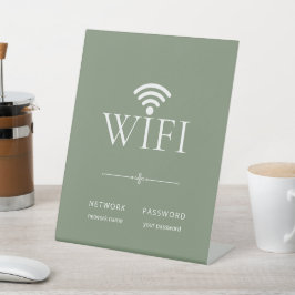 Expositor En L Minimalist Wifi Network Password Sign Muted Green