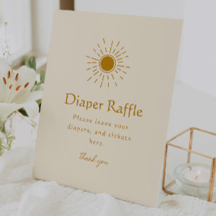 Expositor En L Minimalista Boho Sunshine Diaper Raffle Baby Showe