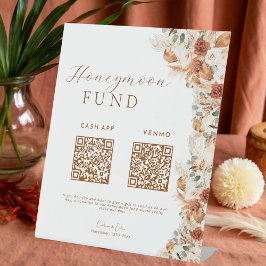 Expositor En L Minimalista moderno Boho luna de miel Wish QR Rótu