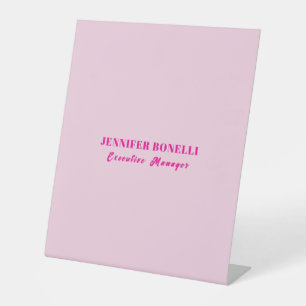 Expositor En L Minimalista rosa tendencia personalizada nombre pe