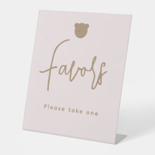 Expositor En L Minimalista simple oso Baby Shower Favores