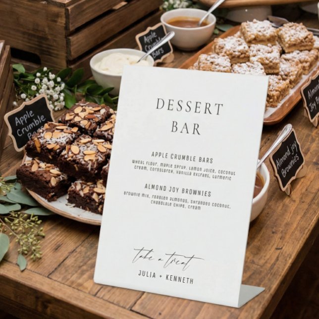 Expositor En L Minimalistic Classy Dessert Menu Wedding Sign (Subido por el creador)