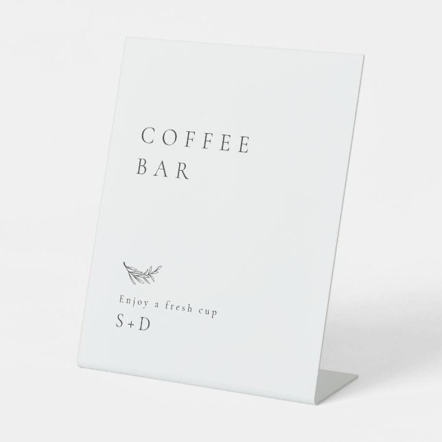 Expositor En L Minimalistic Coffee Bar Wedding Sign (Anverso)