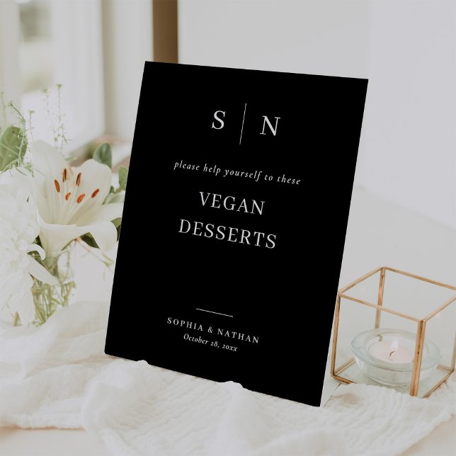 Expositor En L Mínimo y Moda Negro | Boda de postres veganos (Subido por el creador)