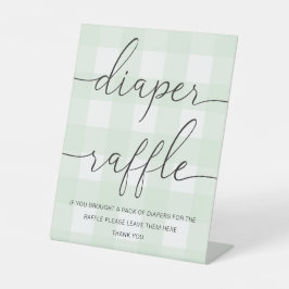 Expositor En L Mint Green Gingham Diaper Raffle