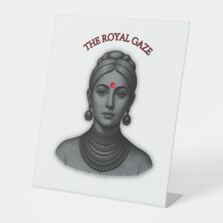Expositor En L Mirada Real Reina India Arte De Línea Negrita Mini