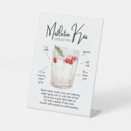 Expositor En L Mistletoe Kiss Holiday Cocktail Bar Sign