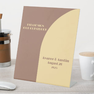 Expositor En L Mocha Mousse y Creamy Yellow Boda